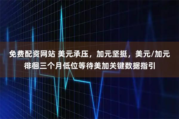 免费配资网站 美元承压，加元坚挺，美元/加元徘徊三个月低位等待美加关键数据指引